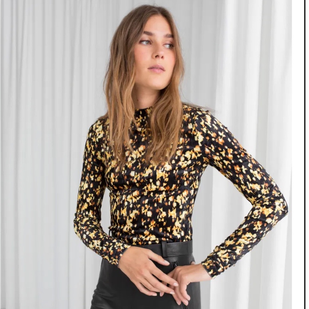 & Other Stories Velvet Mock Neck Top 6